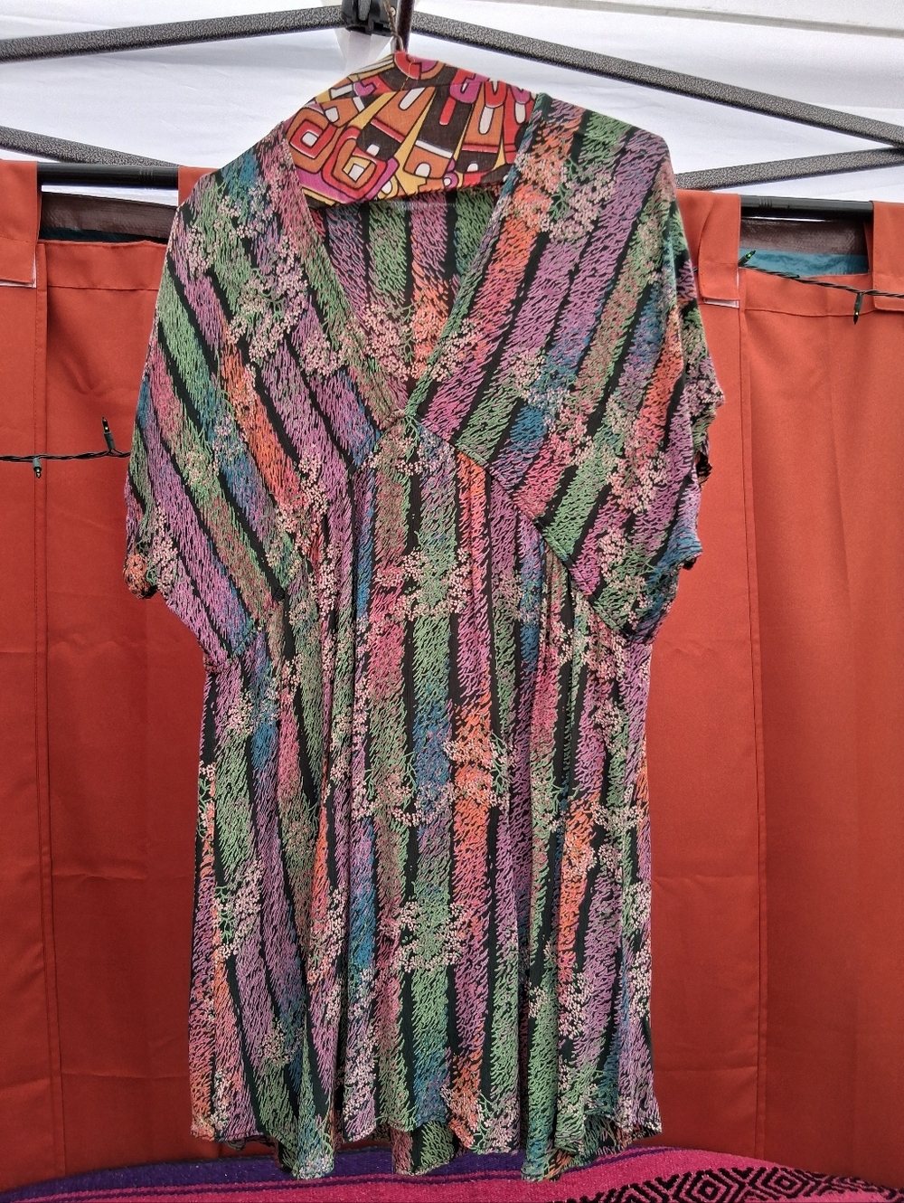Vintage Lux Wildflower Field In Greens Lovely Viscose Blouse. Smedium?